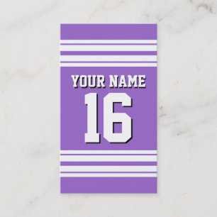 Amethyst Purple Wht Team Jersey Custom Number Name Business Card