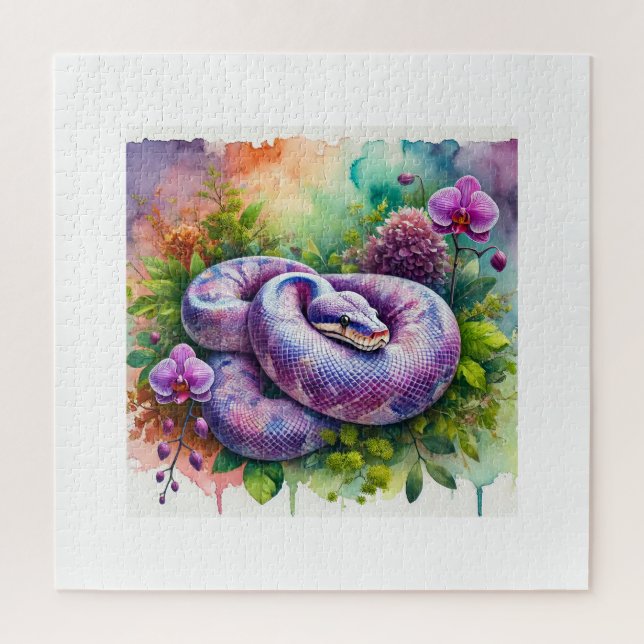 Amethyst Python 290824AREF143 - Watercolor Jigsaw Puzzle (Vertical)