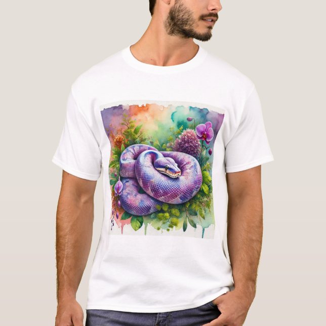 Amethyst Python 290824AREF143 - Watercolor T-Shirt (Front)