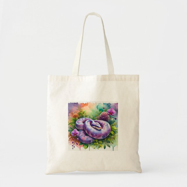 Amethyst Python 290824AREF143 - Watercolor Tote Bag (Front)