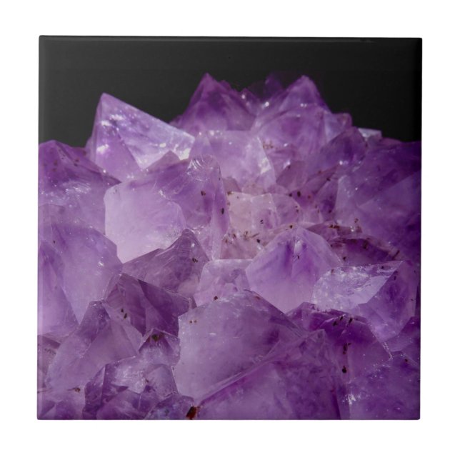 Amethyst Raw Stones  Ceramic Tile (Front)