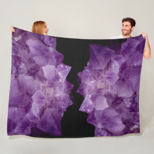Amethyst Raw Stones  Fleece Blanket