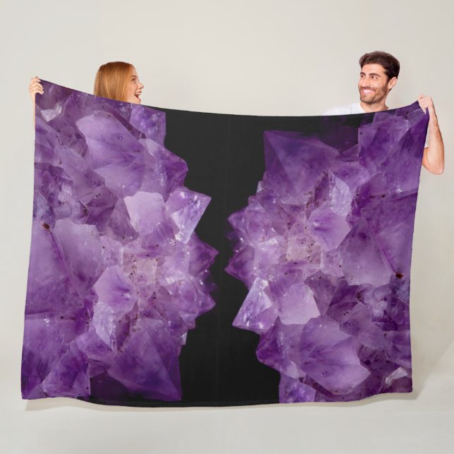 Amethyst Raw Stones  Fleece Blanket (In Situ)