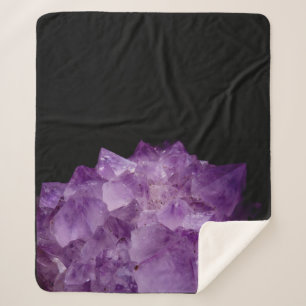 Amethyst Raw Stones Sherpa Blanket