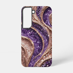 Amethyst Rose Gold Mosaic - Ultra Narrow Luxury Samsung Galaxy Case