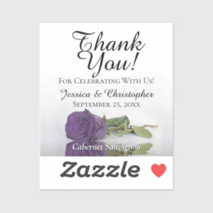 Amethyst Rose Wedding Thank You Mini Bottle Label