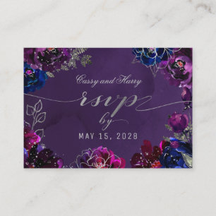 Amethyst Sapphire Jewel Tone Online RSVP Card