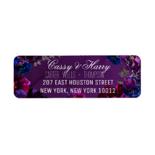 Amethyst Sapphire Jewel Tone Return Address Label