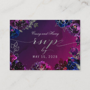 Amethyst Sapphire Ombr Jewel Tone Online RSVP Card