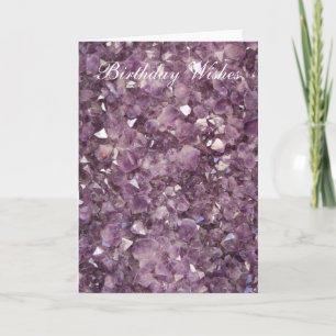 Amethyst Semi Precious Stone Birthday Wishes Card