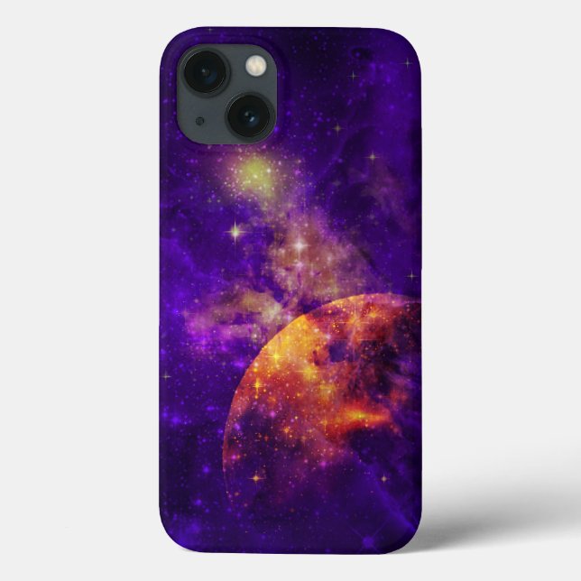 Amethyst Sky, Golden Planet n Nebula iPad Air Case-Mate iPhone Case (Back)