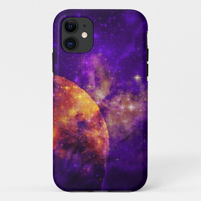 Amethyst Sky, Golden Planet n Nebula iPhone 5 case (Back)