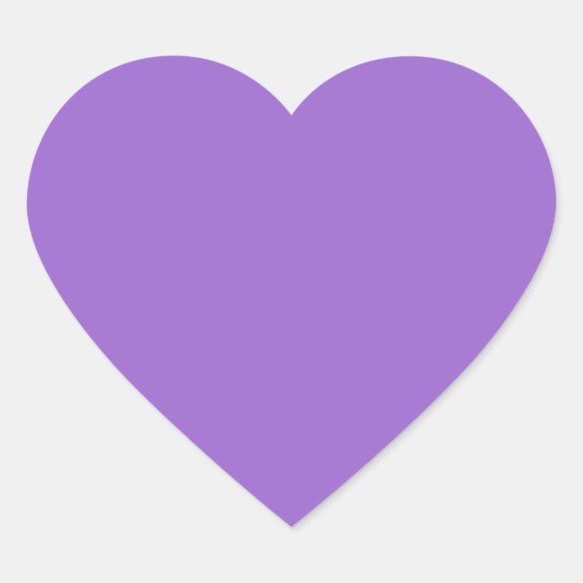 Amethyst (solid colour)  heart sticker (Front)