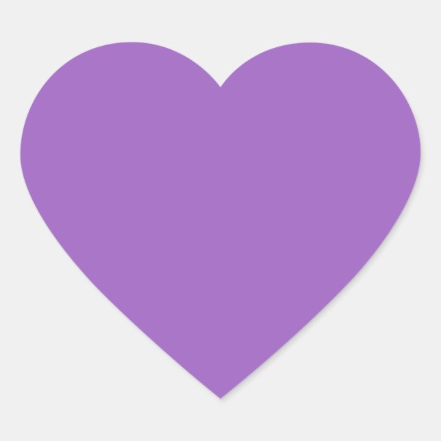 Amethyst  (solid colour)  heart sticker (Front)