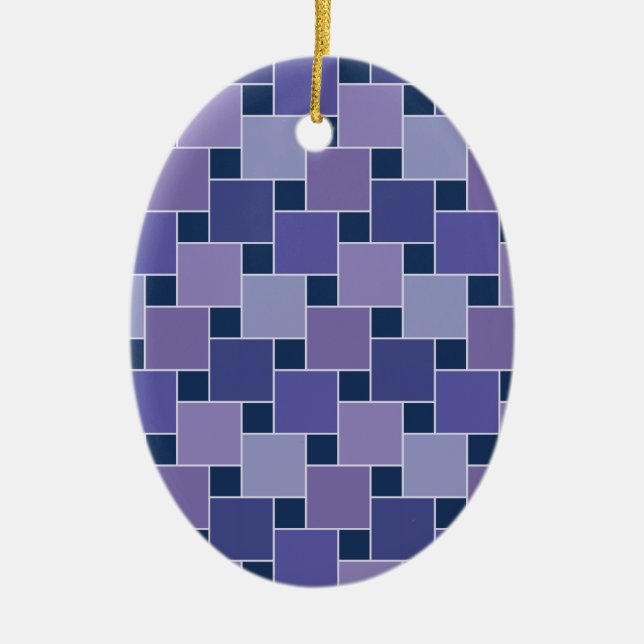 Amethyst Squares Ceramic Ornament (Front)
