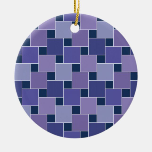 Amethyst Squares Ceramic Ornament (Front)