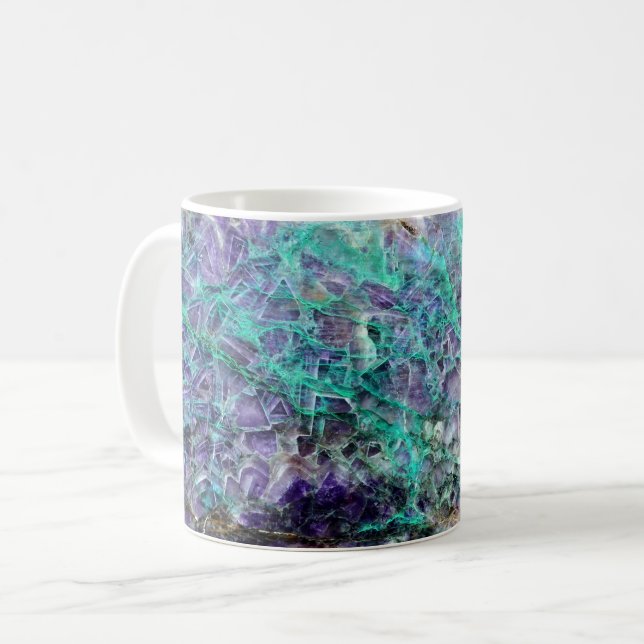 amethyst stone texture pattern rock gem mineral am coffee mug (Front Left)