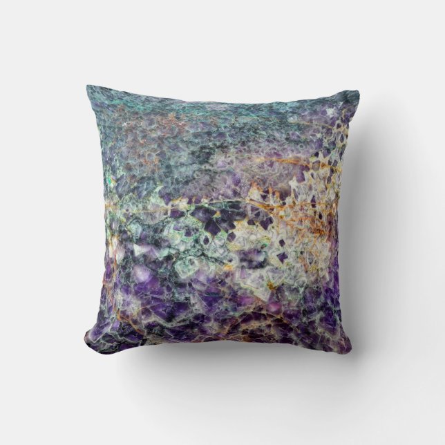 amethyst stone texture pattern rock gem mineral am cushion (Front)