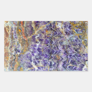 amethyst stone texture pattern rock gem mineral rectangular sticker