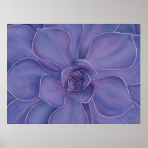 Amethyst Succulent Print Purple Botanical Art