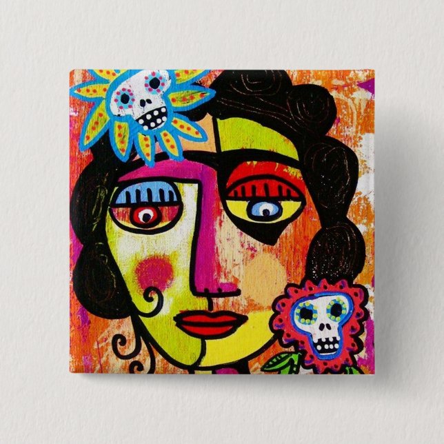 Amethyst Sugar Sull Frida by SilberZweigArts 15 Cm Square Badge (Front)