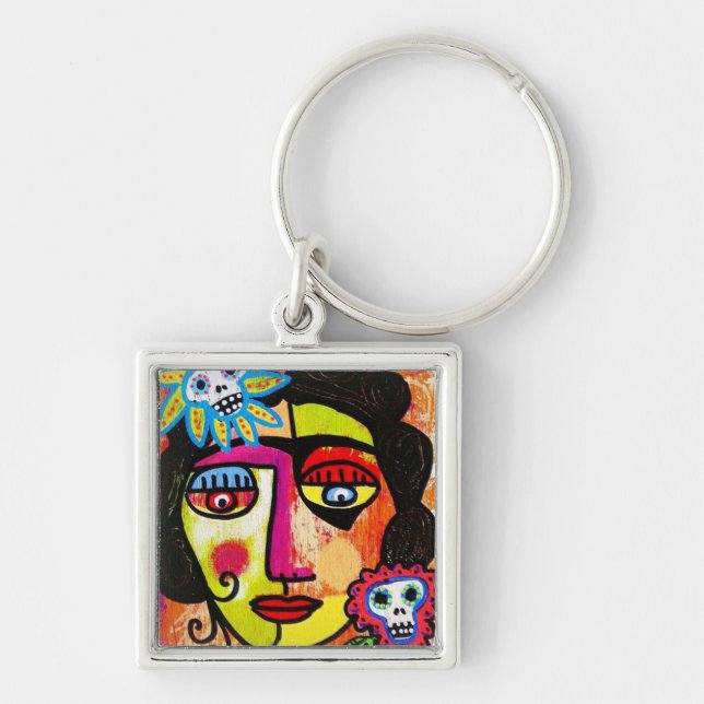 Amethyst Sugar Sull Frida by SilberZweigArts Key Ring (Front)