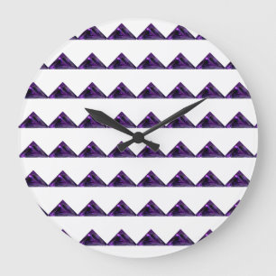 Amethyst Triangle, February Birthstone, Purple Large Clock