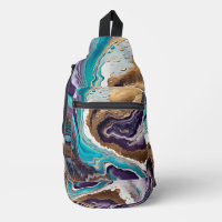 Amethyst Turquoise and Gold Abstract