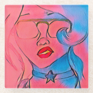 Amethyst Vibes Glass Coaster