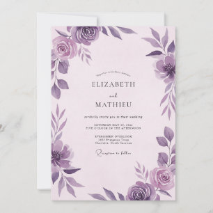 Amethyst Violet Blossom Wedding Invitation