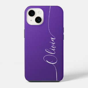 Amethyst White Elegant Calligraphy Script Name iPhone 14 Case