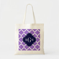 Amethyst White Moroccan #5 Navy 3 Initial Monogram