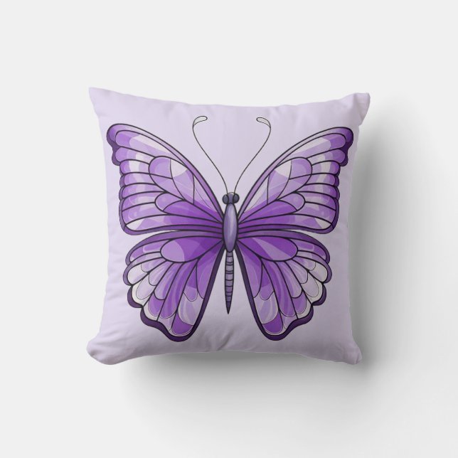 Amethyst Wings Throw Pillow (Front)