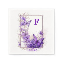 Amethyst Wings Wedding Napkin