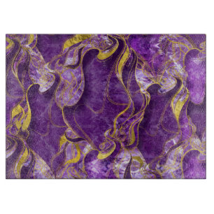 Amethyst  with gold marbled texture cutting board