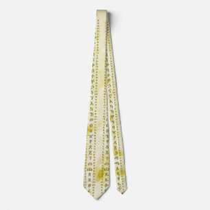 Amharic Fidel on Vintage Parchment Tie