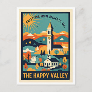 Amherst MA Happy Valley Retro Travel  Postcard