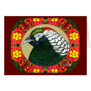 Amherst Pheasant and Flowers
