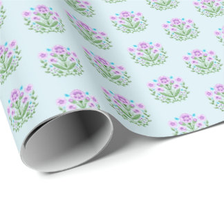 Amherst Print on Light Turquoise  Wrapping Paper