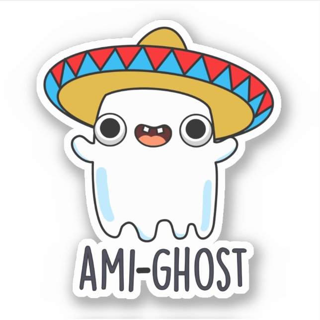 Ami-ghost Funny Halloween Mexican Ghost Pun  (Front)