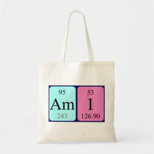 Ami periodic table name tote bag