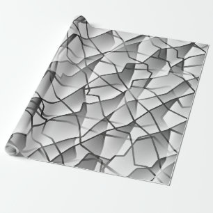 Amiable Monochrome Geometric Mesh Effect Wrapping Paper