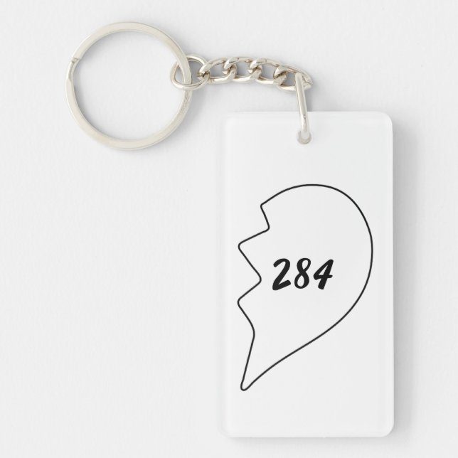 Amicable Numbers (220 284) Ceramic Ornament Keycha Key Ring (Front)