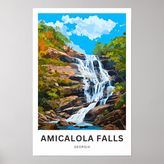 Amicalola Falls Georgia Travel Print (Front)