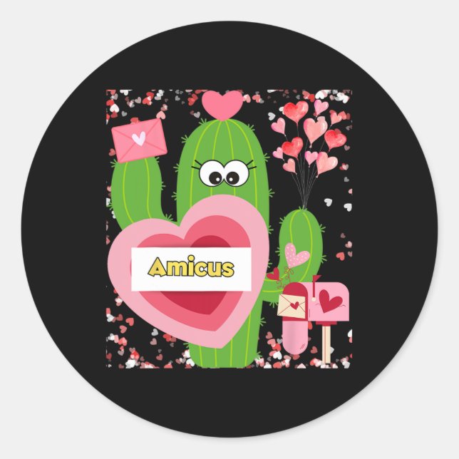 Amicus Valentine  Classic Round Sticker (Front)