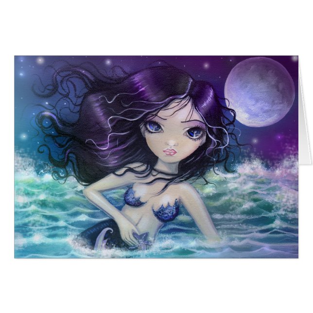 Amid the Soft Sea Mermaid Card (Front Horizontal)
