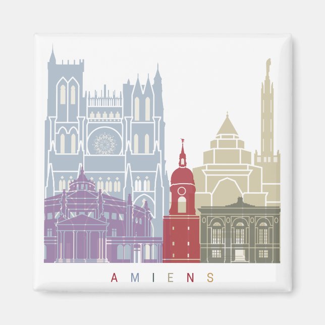 Amiens skyline poster magnet (Front)