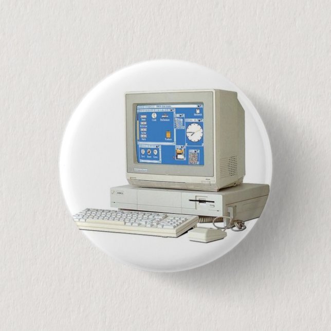 Amiga Family Computer System 3 Cm Round Badge (Front)