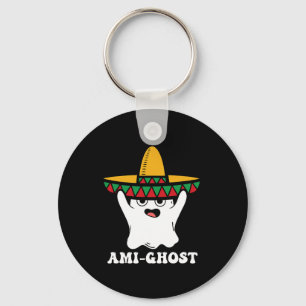 Amighost Spooky Halloween Ghost Mexican Sombrero A Key Ring