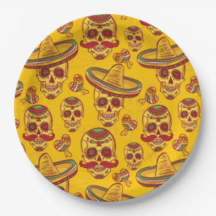Amigo Skulls Paper Plate